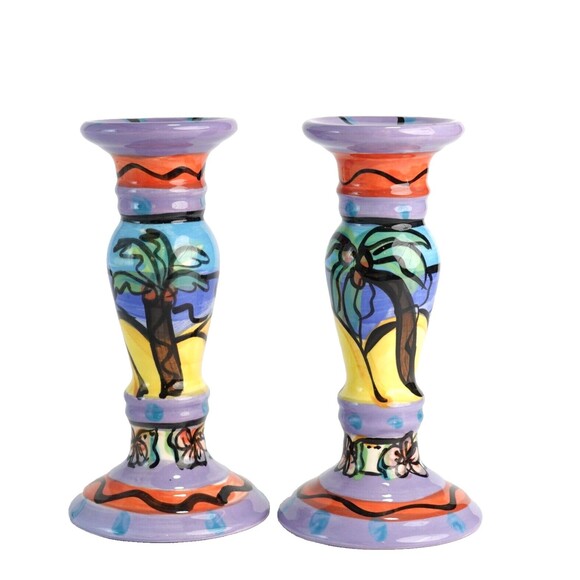 Vintage Presidents's Club Handpainted Ceramic Candlestick May 1999 Oahu, Hawaii - Picture 1 of 11